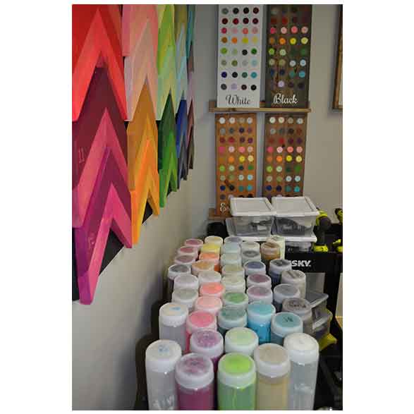 Your party will enjoy having 36 paint choice colors for our wood sign painting workshops- painting instruction at it's trendiest